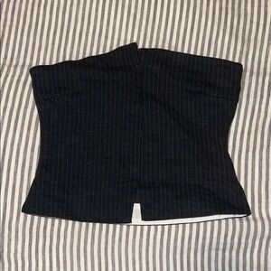 Zara pinstripe asymmetrical strapless top